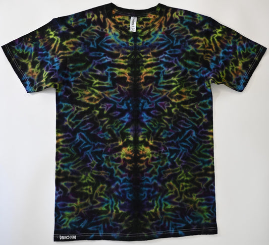 Medium Rorschach Scrunch Tie Dye in my Psychedelic Vision Color Palette on a Gildan Ultra Cotton PFD (Prepared for Dye) T-Shirt