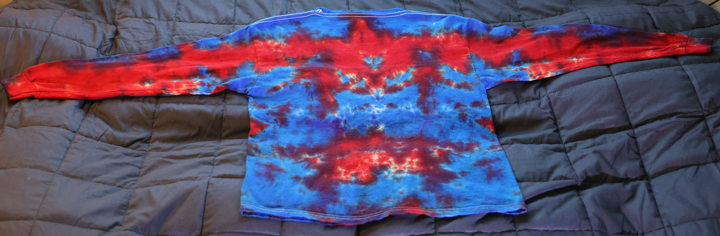 Youth Large Long Sleeve Smiley Face Tie Dye Shirt