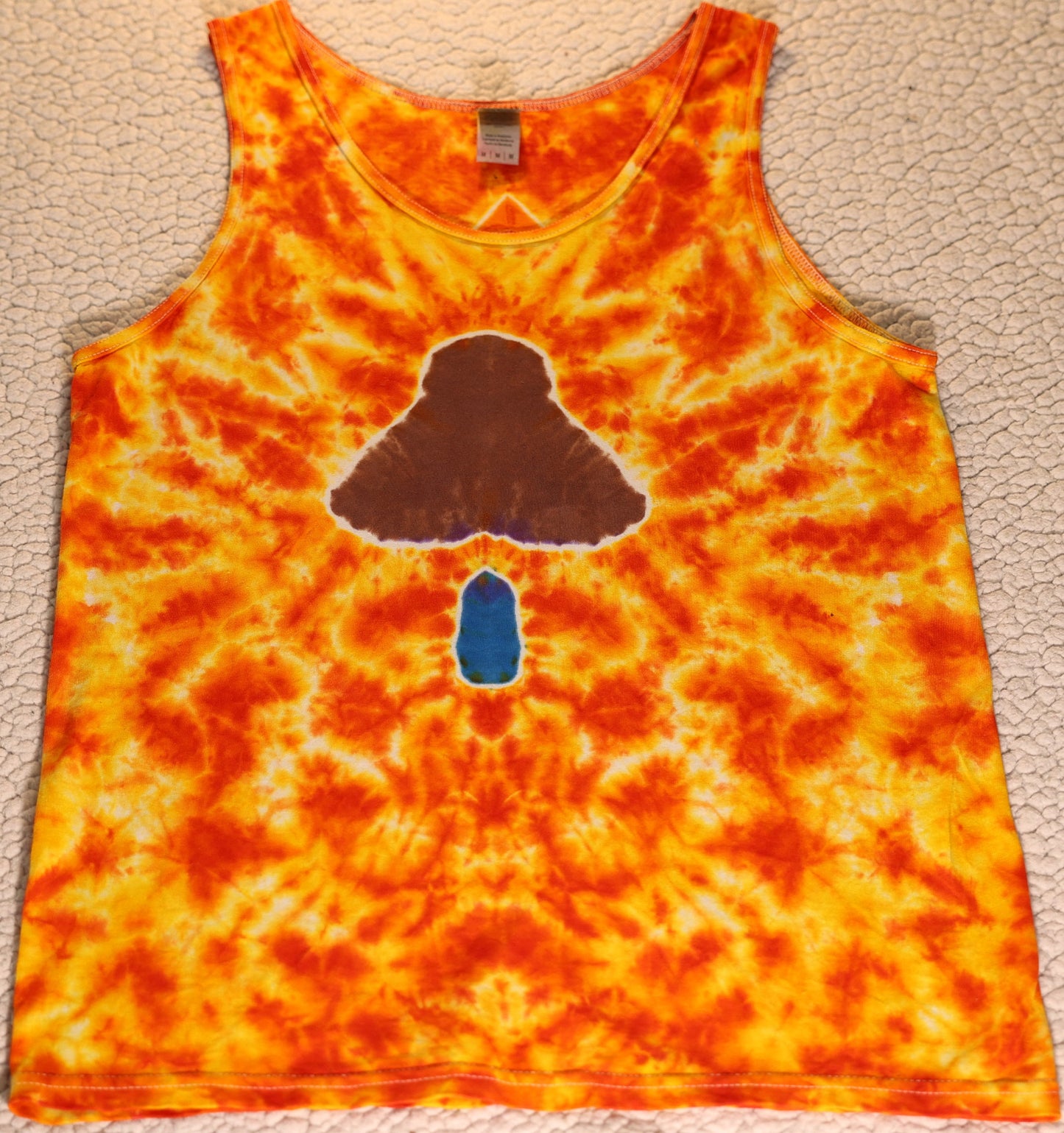 Medium "Shroom of Fire" w/ Diamond Back Shield Tie Dye Tank Top