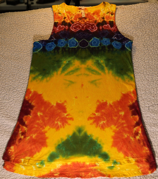 Ladies Large Kenney Style Upper Tie Dye on a LAT Cotton Tank Top Cover Up Dress