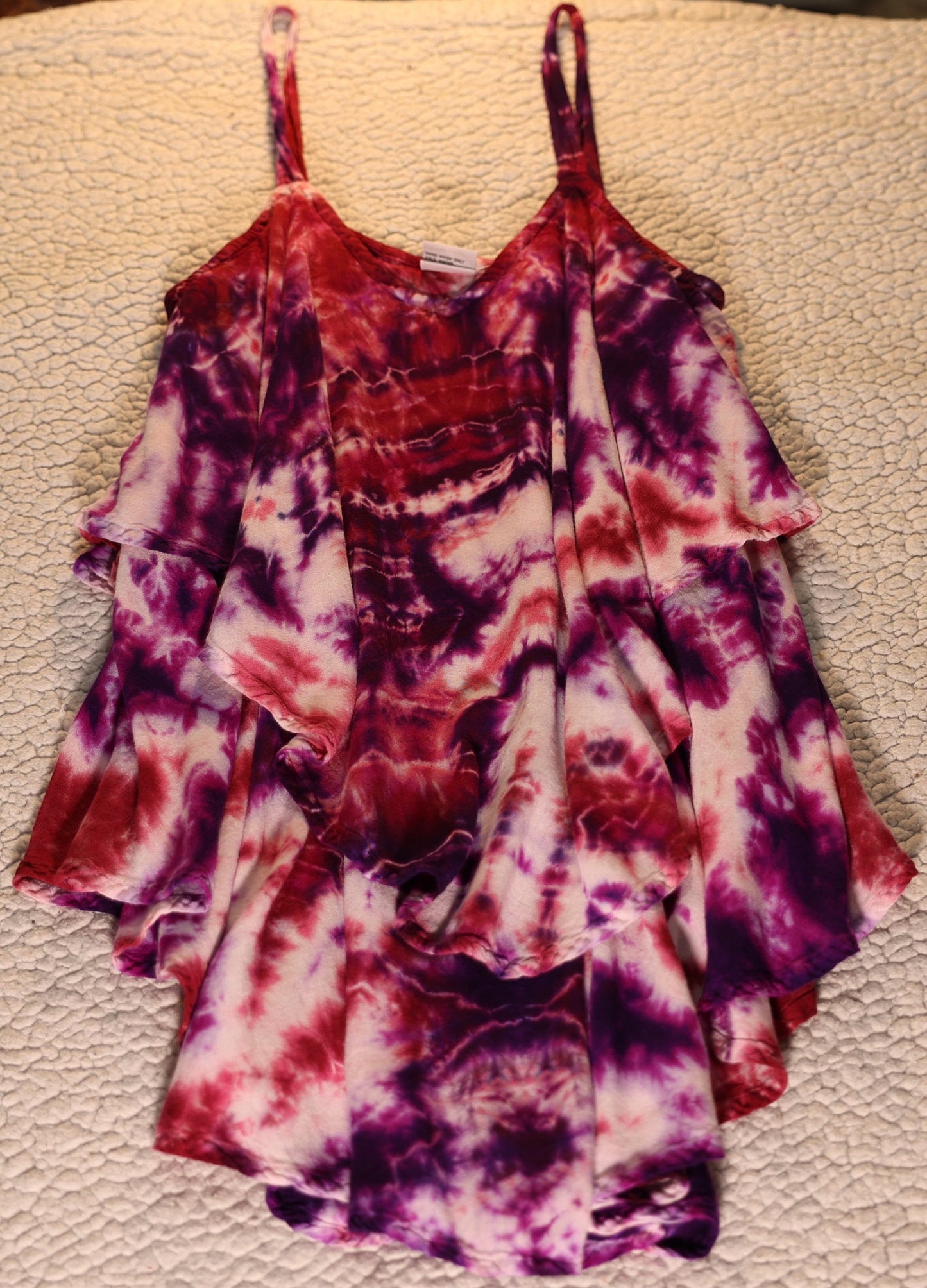 Medium Scrunch Tie Dye on a Dharma Trading Company 100% Rayon Double Waterfall Cami