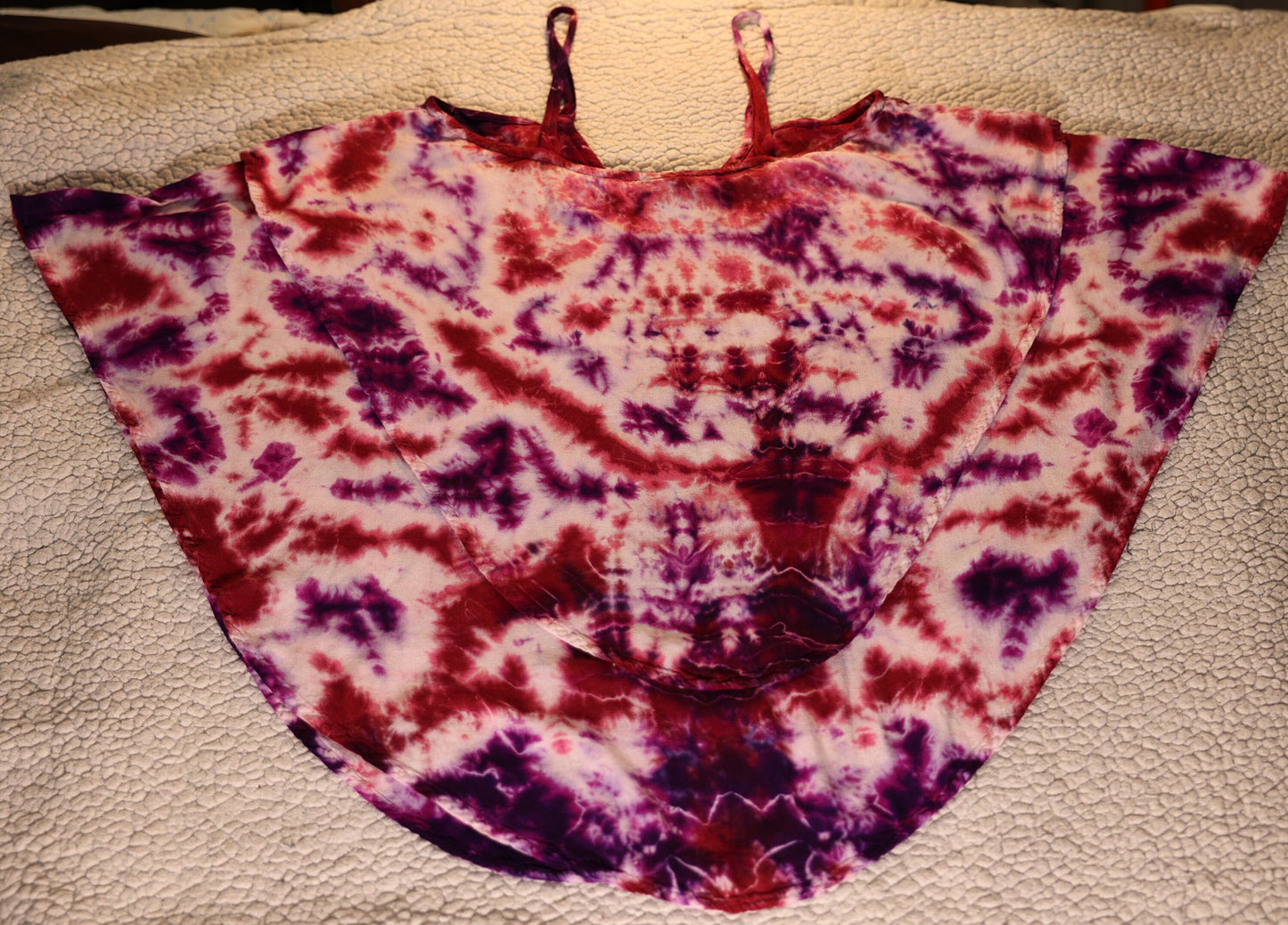 Medium Scrunch Tie Dye on a Dharma Trading Company 100% Rayon Double Waterfall Cami