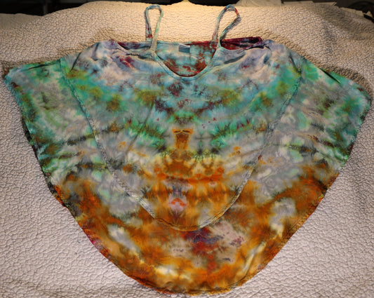 Large Scrunch Tie Dye on a Dharma Trading Company 100% Rayon Double Waterfall Cami