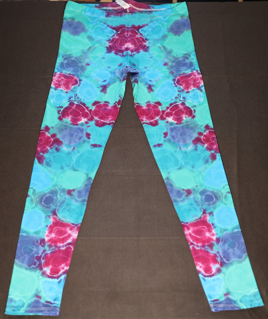 Large Kenney Style Tie Dye on Royal Apparel Cotton/Spandex Leggings