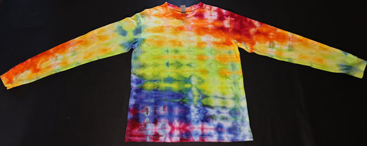 Medium "Glitch" Ice Dye Tie Dye on a Premium Gildan Hammer Ringspun Cotton Long Sleeve Shirt