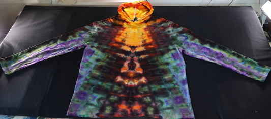 3X Glitch Variation Ice Dye Tie Dye on a Lightweight Hooded Gildan Softstyle Lightweight Hooded** Long Sleeve Shirt Read Description