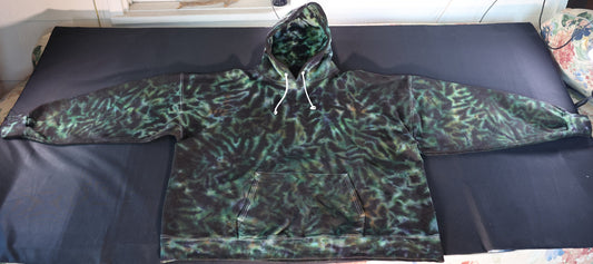 3X Camo Scrunch Tie Dye on a Hanes Ultimate Cotton Pullover Hoodie