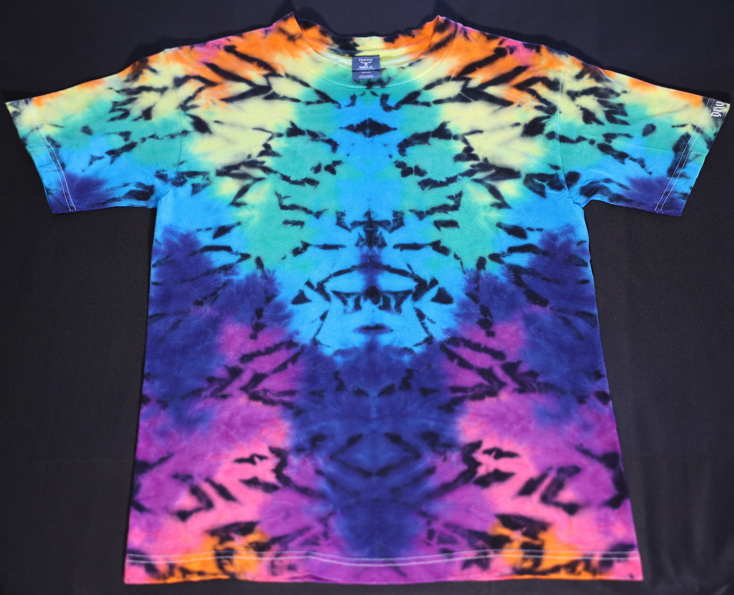 Small Scrunch Tie Dye on a Hanes Beefy Ringspun Cotton T-Shirt