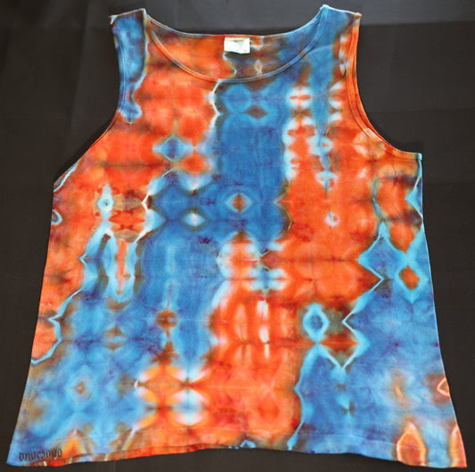 Medium Glitch Ice Dye Tie Dye on a Comfort Colors Ringspun Cotton Tank Top