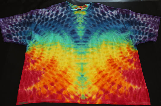 5X Double Side Ripples Tie Dye on a Hanes Beefy Ringspun Cotton T-Shirt