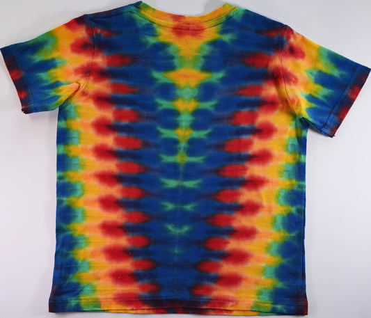 Kid's Size 3 Rainbow DNA V Tie Dye on a Rabbit Skins Cotton T-Shirt