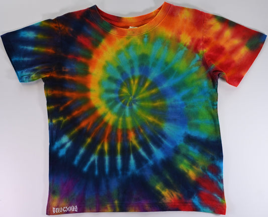 Kid's Size 4 Spiral Tie Dye on a Rabbit Skins Cotton T-Shirt